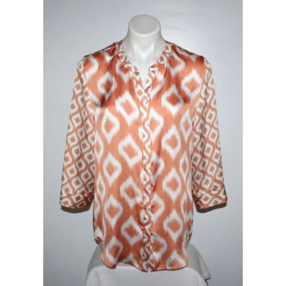 CHICO'S Women's Orange Blouse Top Size 1 M